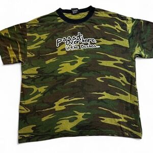 Vintage‎ top heavy Y2K punk skater camo tshirt size XL